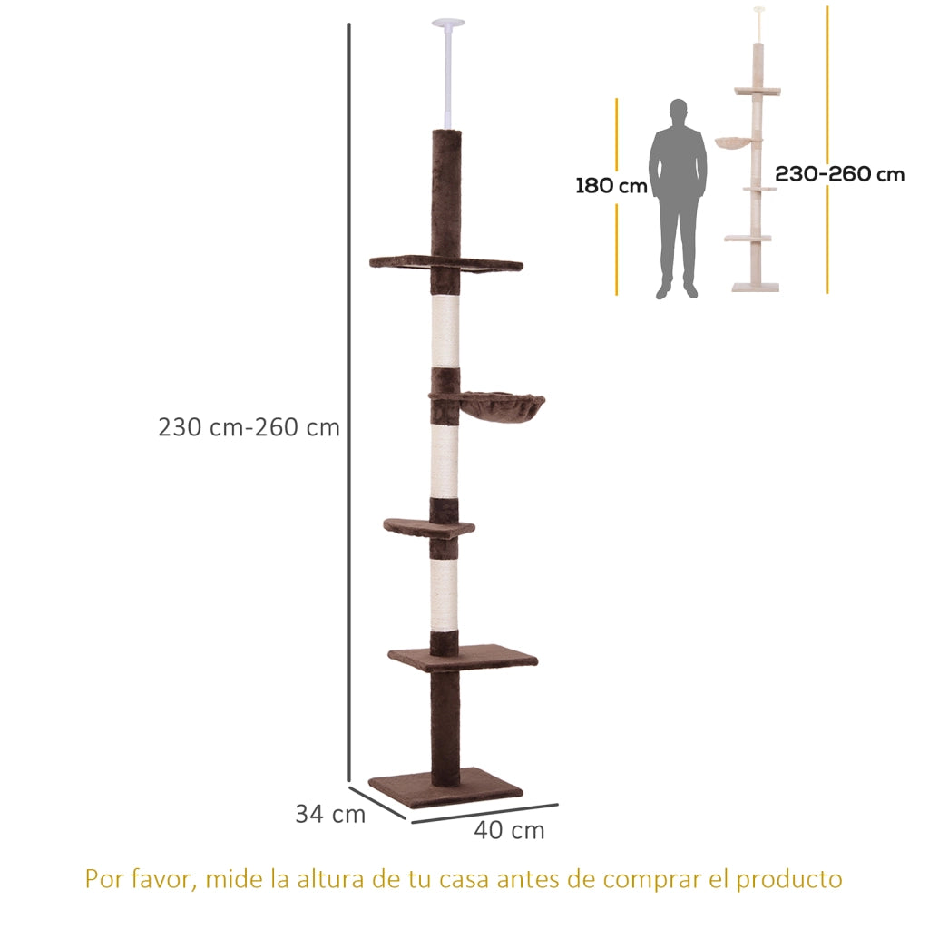 Albero per gatti ¨C zephmum ¨C 230-260 cm marrone sisal