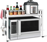 Opbergrek multifunzionale da cucina - Cassetto metallico con 6 ganci - Capacità di carico 25 kg - Bianco - 36-60 x 36 x 44 cm Opbergrek