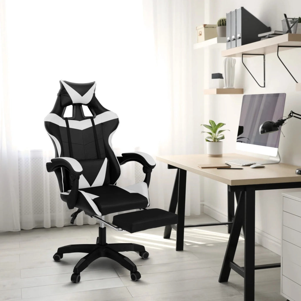 IDMarket - Sedia gaming, sedia ufficio nero e bianco ALEX