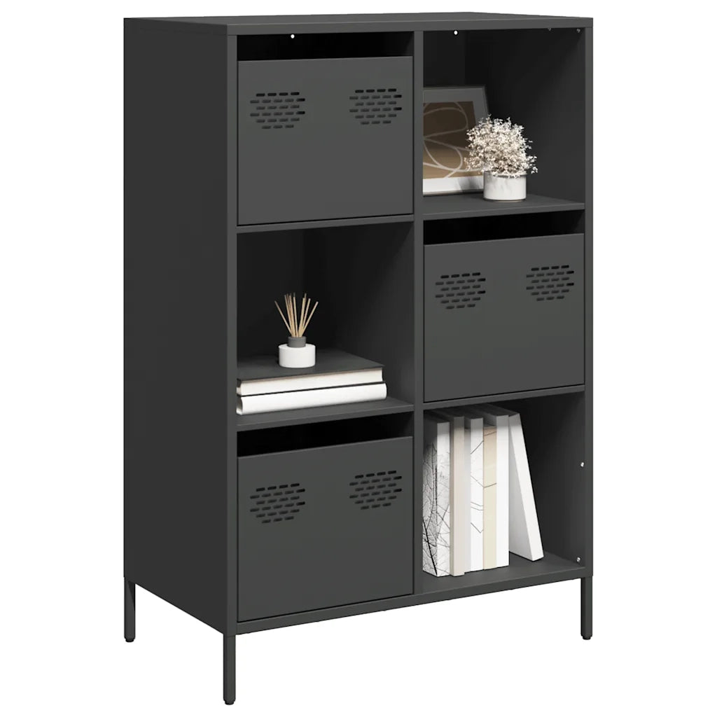 Credenza-Buffet-Armadio da cucina Nera 68x39x103,5 cm in Acciaio 826888
