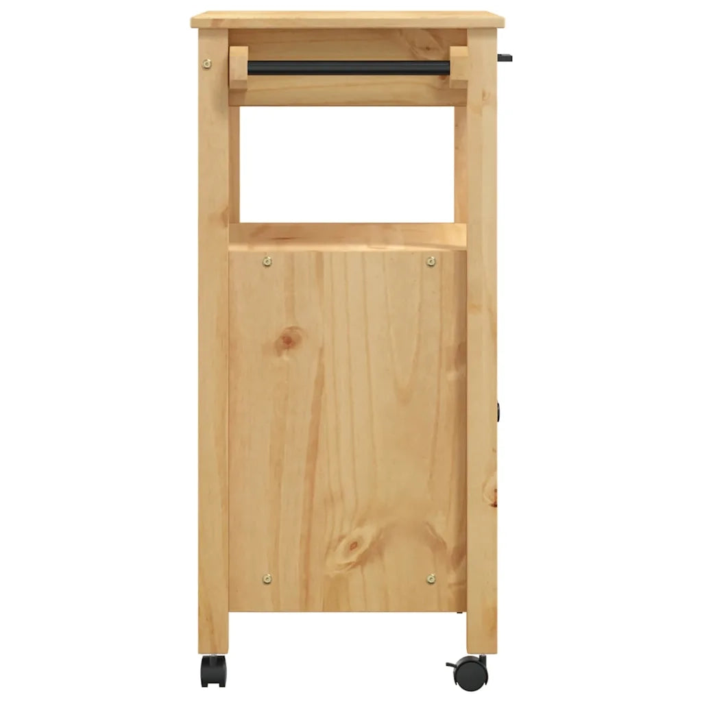 Carrello da Cucina MONZA 60x40x88,5 cm in Legno Massello di Pino 376097