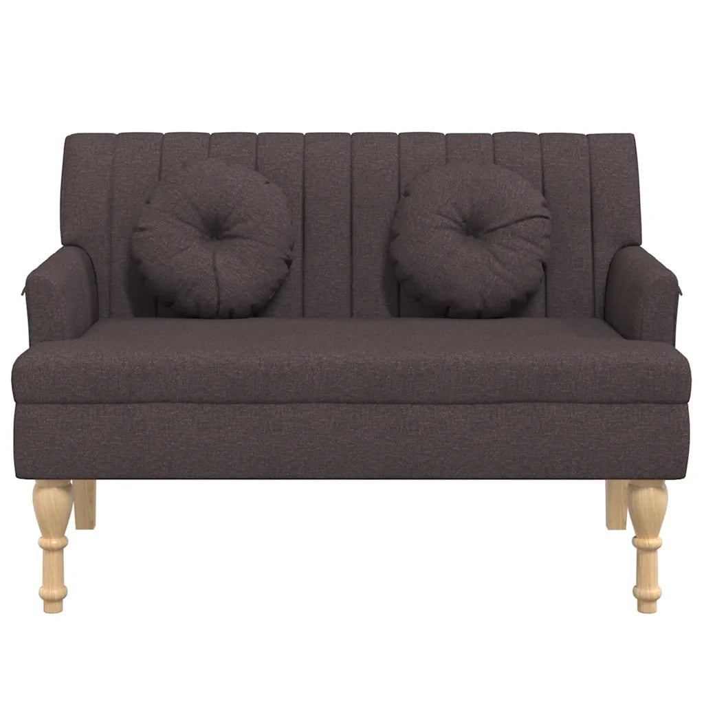 Panca con Cuscini Marrone Scuro 113x64,5x75,5 cm in Tessuto CFW1477036