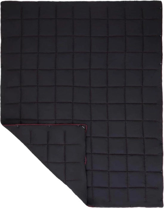 Deenkaart Multifunzionale per Camping con Chiusura a Bottone e Sacco di Emergenza - 175 x 135 cm - Nero