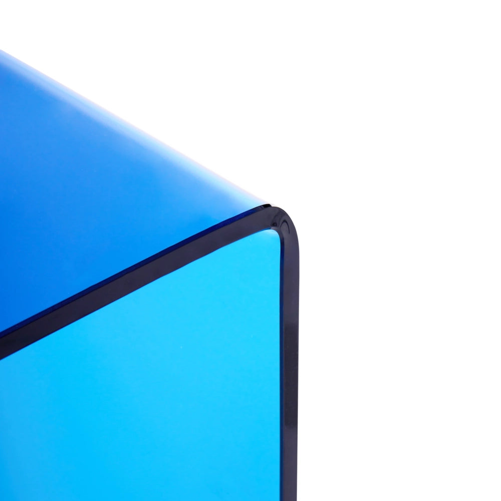 Consolle in vetro trasparente blu 90 x 30 cm rettangolare minimalista