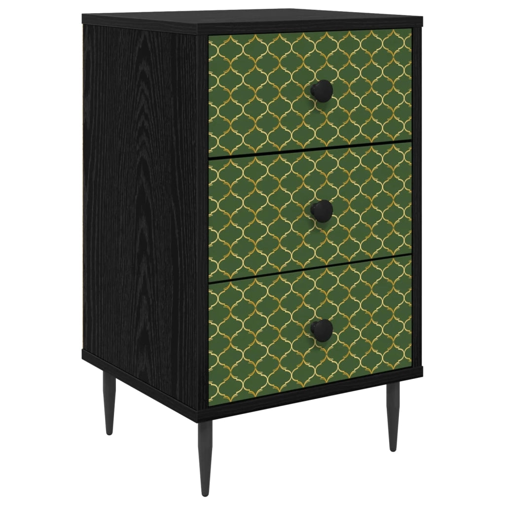 Armadio da Notte GELEEN Rovere Nero 36 x 33 x 61 cm 8007313