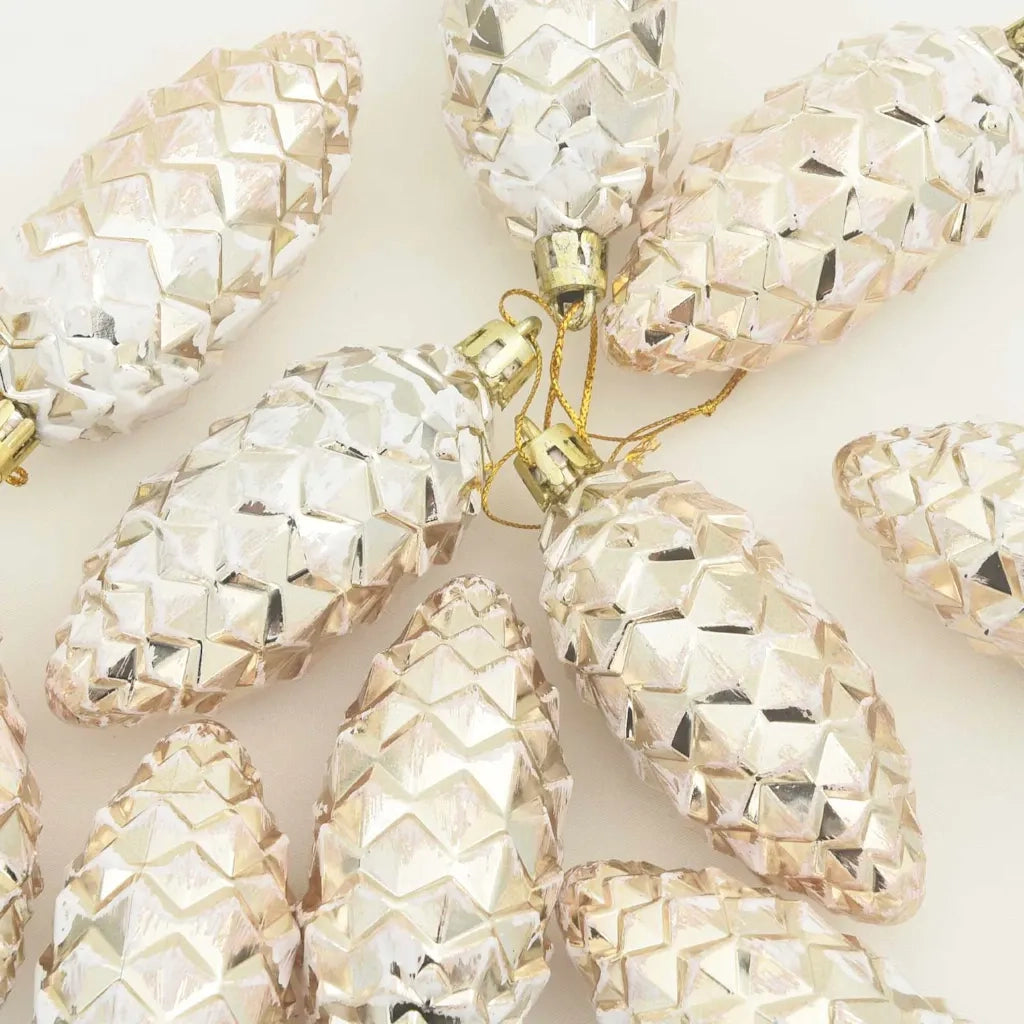 Palla di pino di Natale 40 pz Champagne Plastica CFW7765808