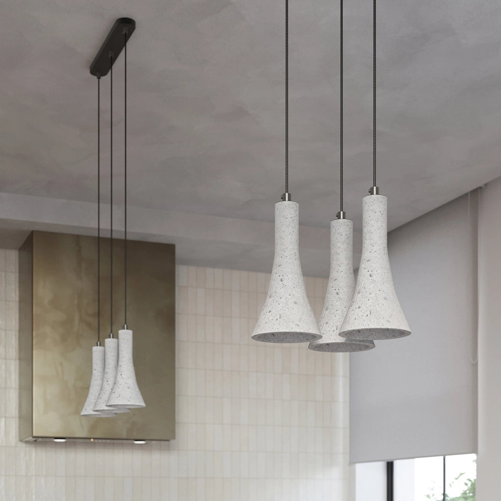 Lampada sospesa CALIDA cemento grigio doppia 2xE14 Pure Lume