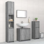 Set Mobili da Bagno 4 pz Grigio Sonoma in Legno Multistrato 3143929