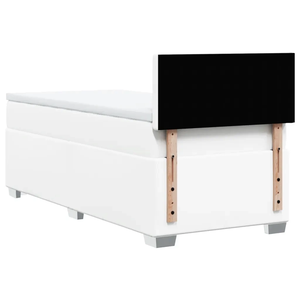 Giroletto a Molle con Materasso Bianco 90x190 cm in Similpelle