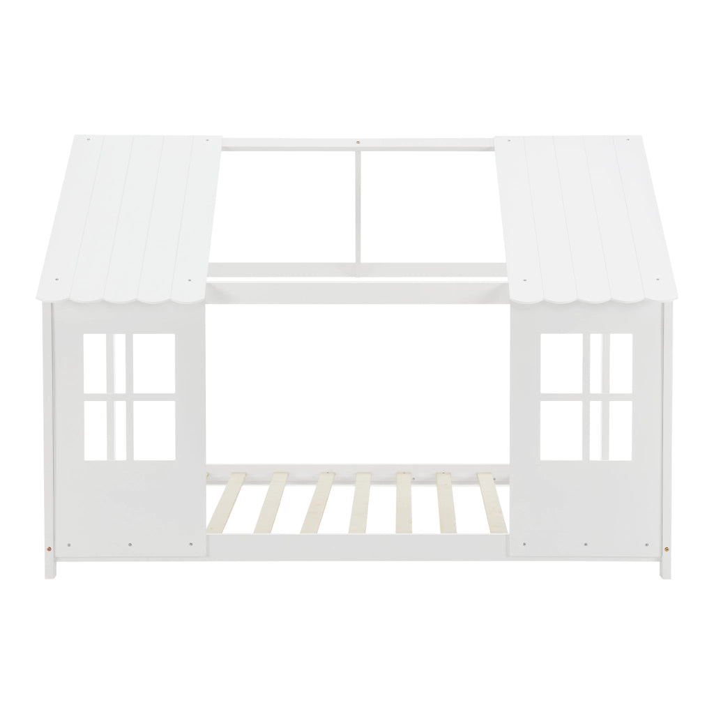 Letto Tostedt per Cameretta a Forma di Casetta con Materasso 90 x 200 Bianco [en.casa]