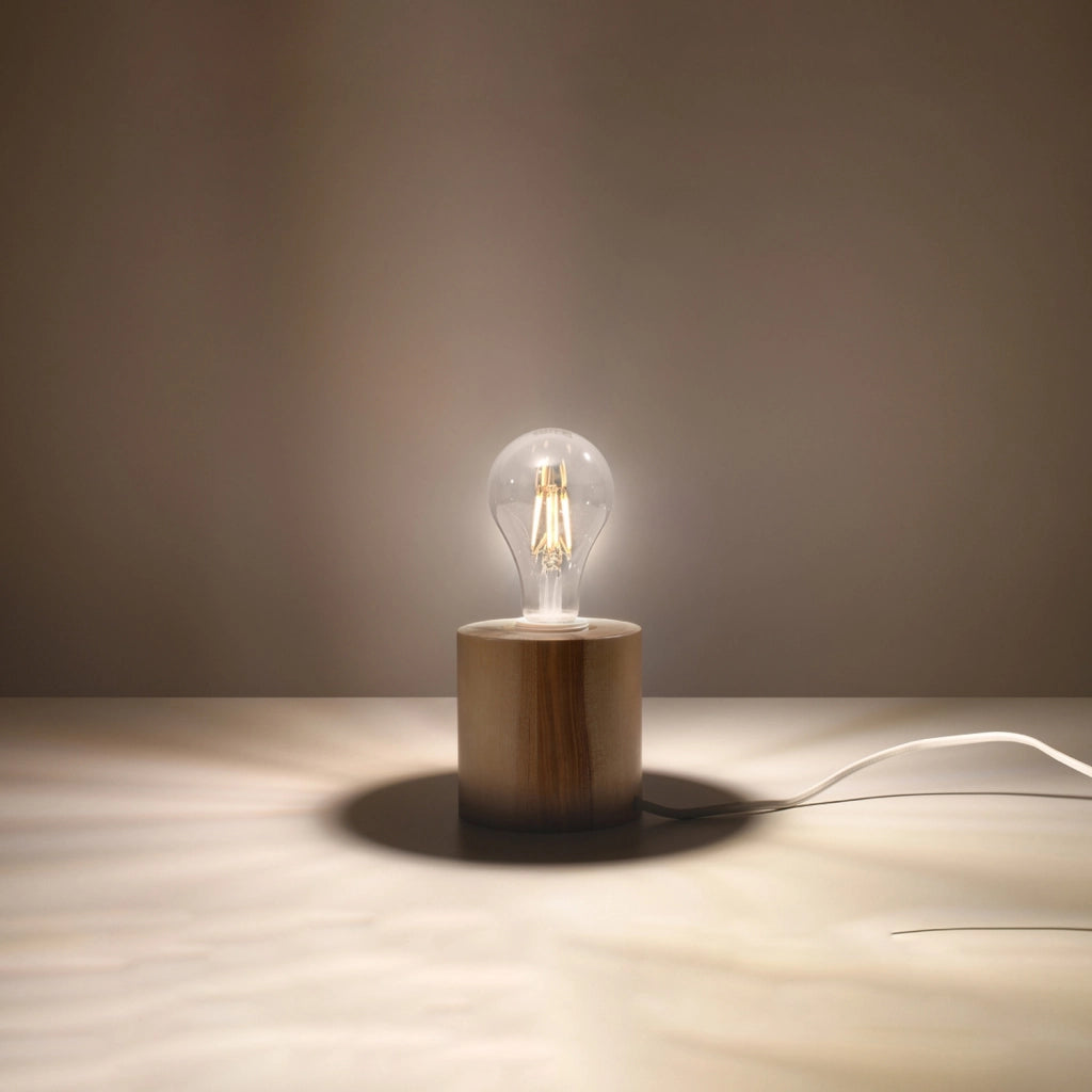 Lampada da tavolo DUARTE legno chiaro E27 Pure Lume