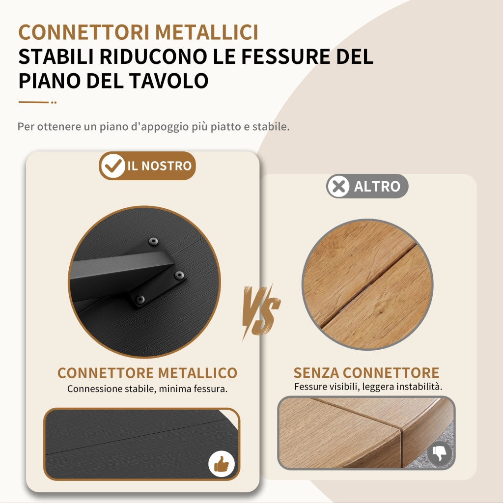 Tavolo da pranzo rotondo con base a X in ferro e piano in pannello truciolare nero per cucina diametro 120 cm