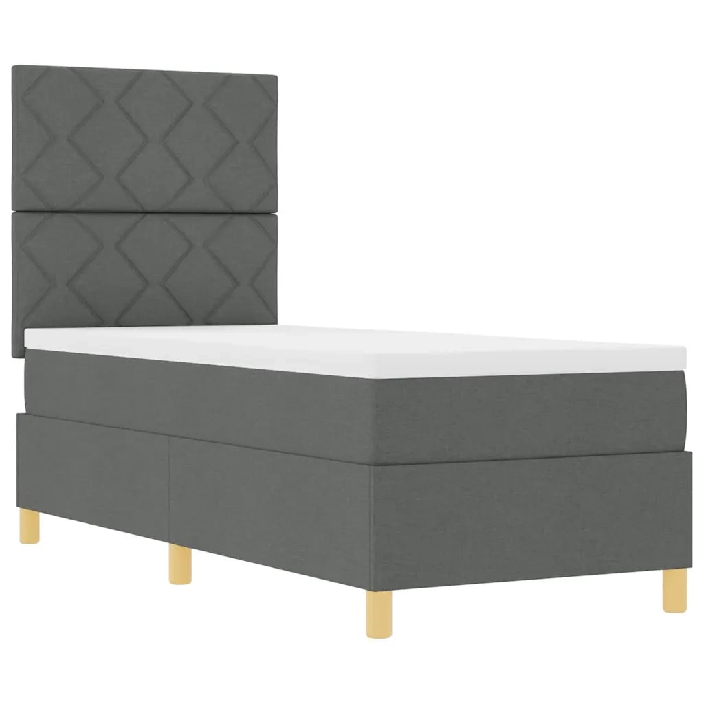 Letto a molle con materasso Grigio scuro 80 x 200 cm Tessuto 3339652