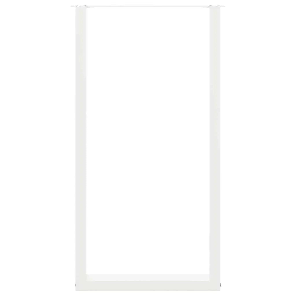 Set di 2 gambe robuste per tavolo da bar a forma di U con piedini regolabili 60 x 110 cm acciaio bianco 02_0057489