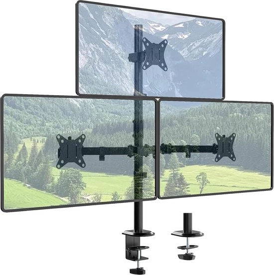 Monitorarm perimetrale per scrivania - stazione monitor regolabile - schermo da 17 a 35 pollici - capacità di carico 10 kg per braccio