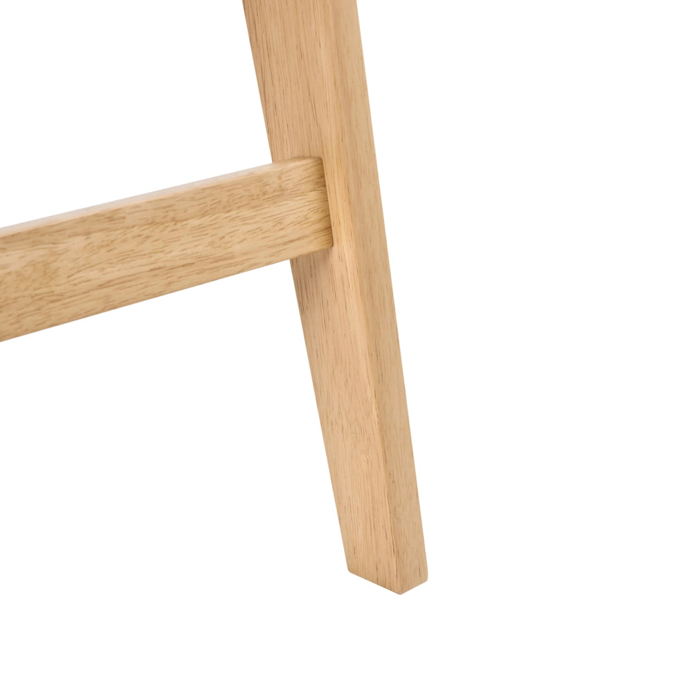 Set di 2 sedie da bar marrone scuro e beige chiaro con struttura in legno di caucciù e sedile in bouclè Cucina da pranzo retrò