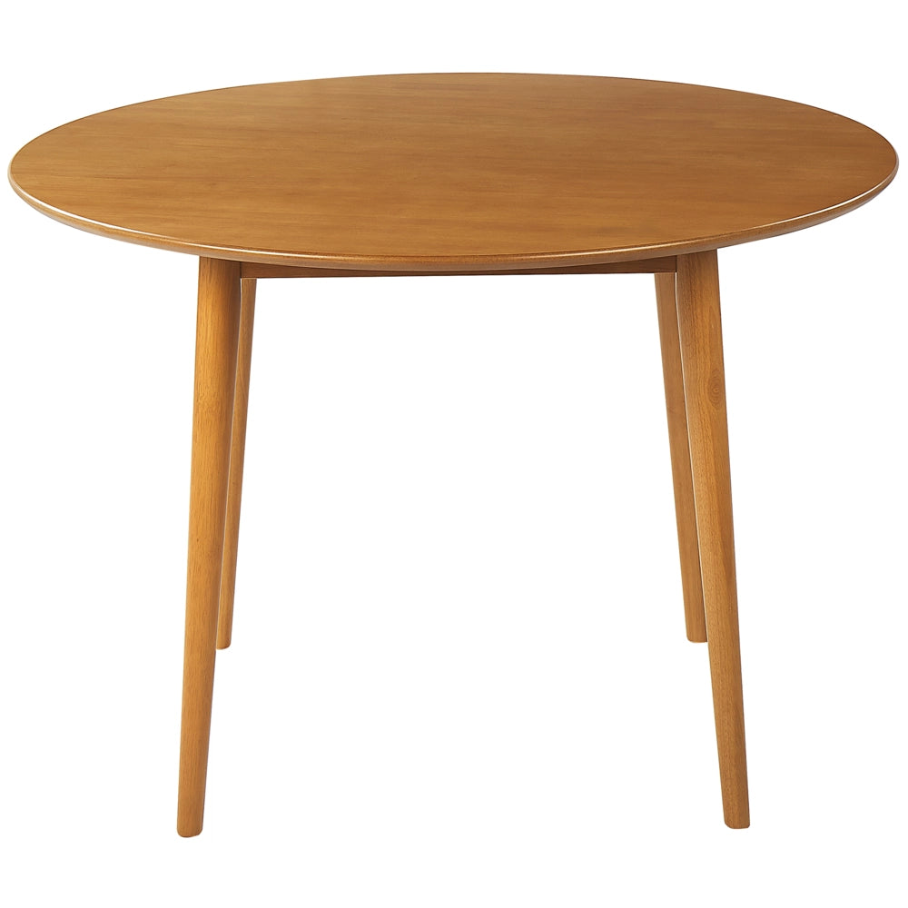 Tavolo da pranzo legno chiaro 110 cm MDF caucciù retrò soggiorno sala da pranzo