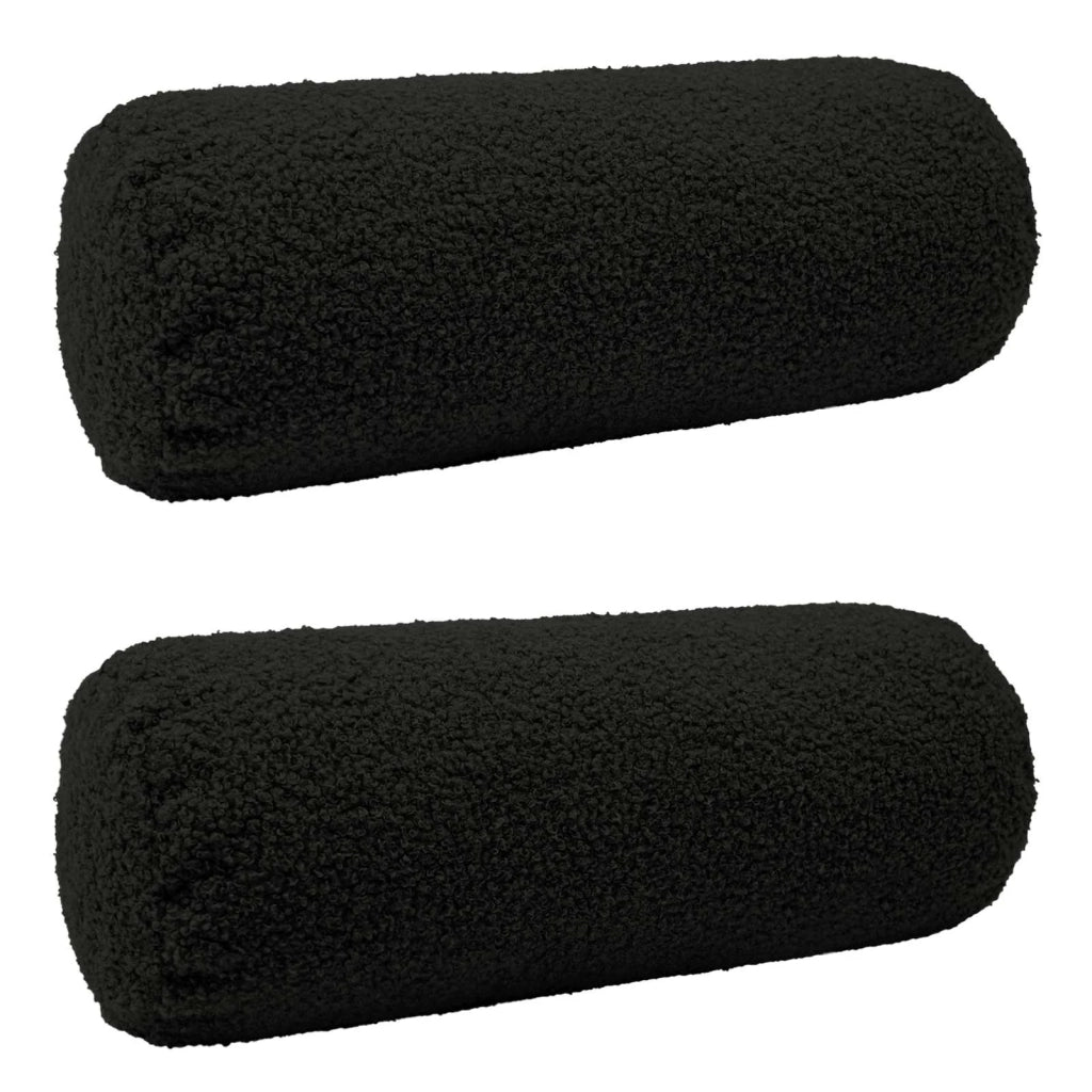 Federa 2 pcs HEERLEN Nero Ø 15 x 40 cm Bouclé 923273