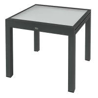 Tavolo da Giardino in Alluminio con Piano in Vetro Temperato, 160 x 80 x 75 cm, Trasparente
