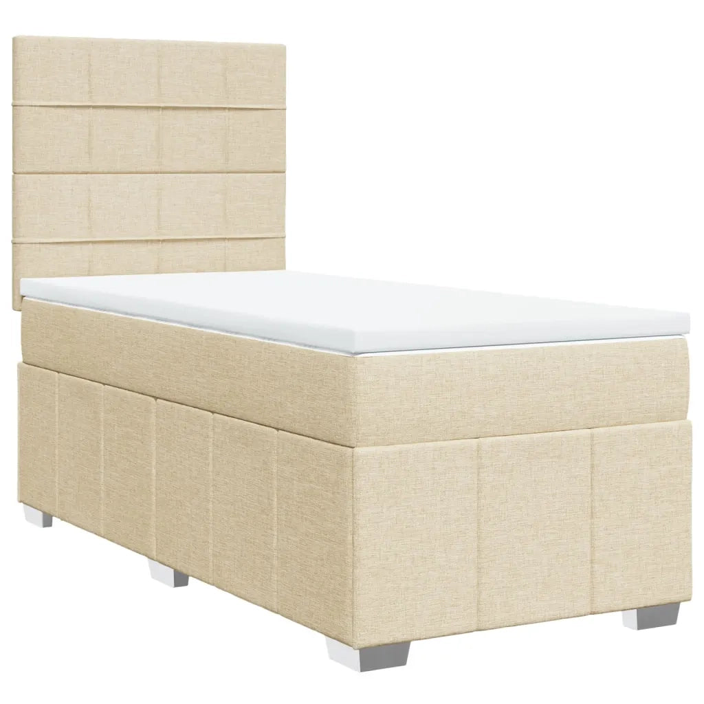 Giroletto a Molle con Materasso Crema 80x200 cm inTessuto