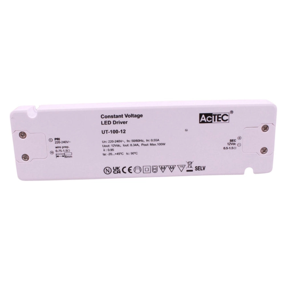 Alimentatore Trasformatore Ultra Slim 12V Tensione Costante CV (100W)