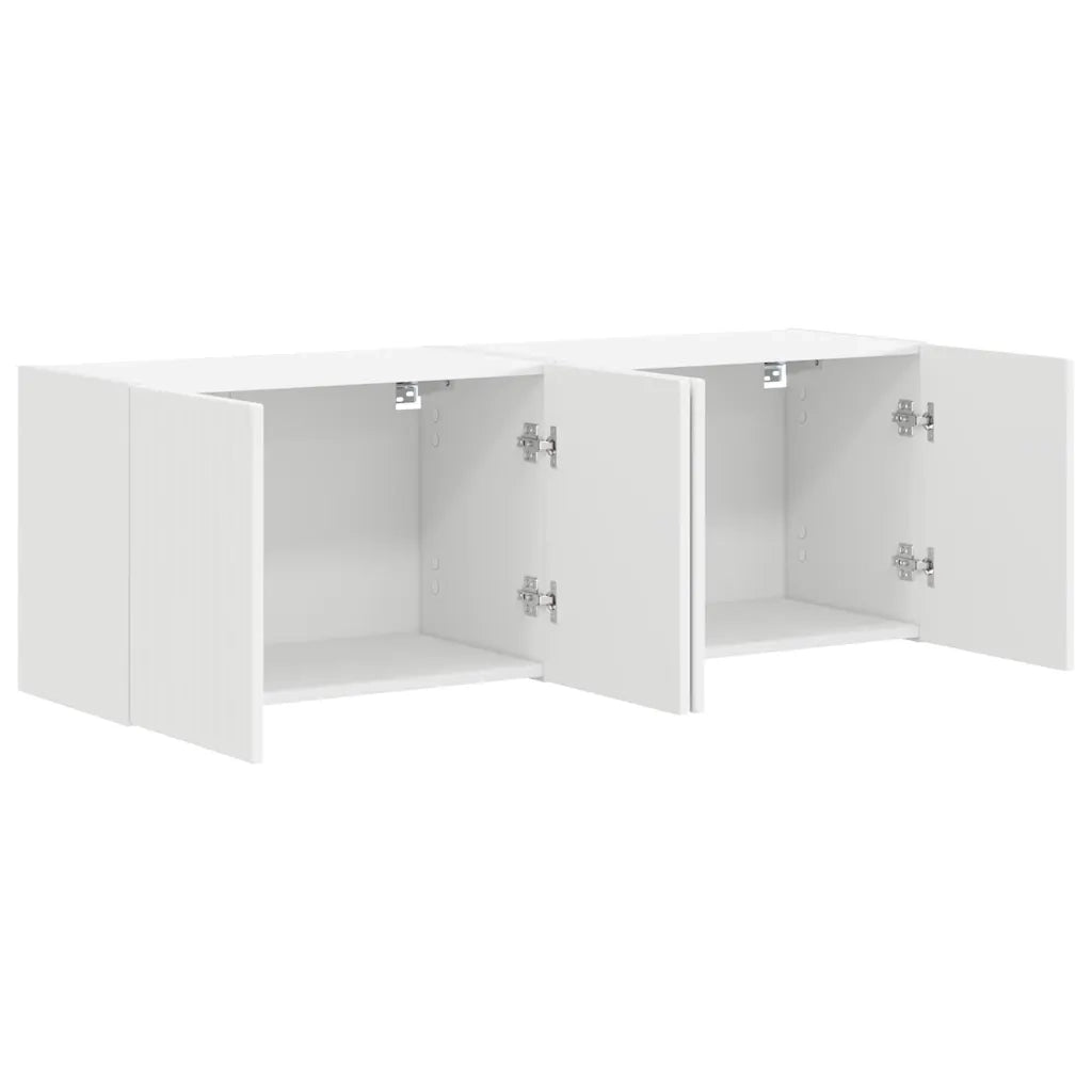Mobile TV da parete 2 pz-Set di 2 Mobile TV a Muro-Credenza TV Bianco 59,5 x 31 x 40 cm