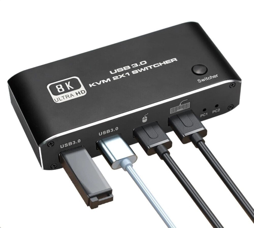 Switch KVM 2 Porte HDMI 4 USB 3.0 4K 8K ULTRA HD tastiera mouse QZK5