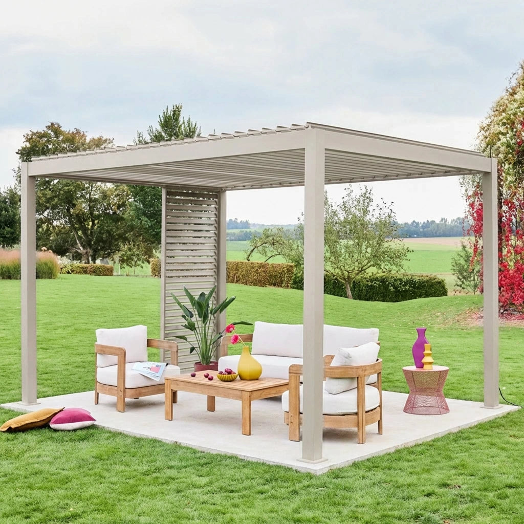 Persiana 1m in alluminio per pergola biocllimatica, beige