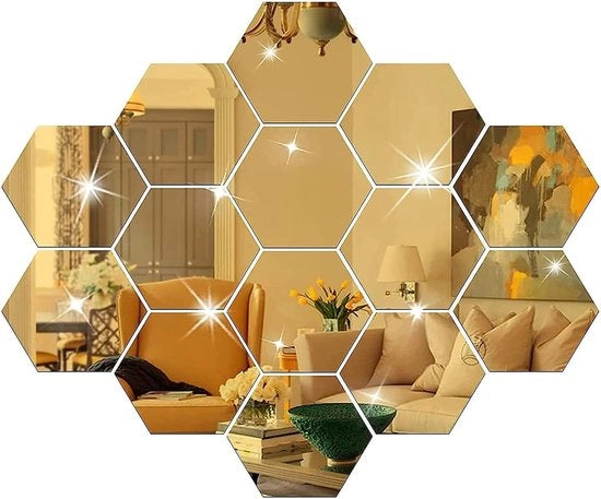 12 specchi a muro, adesivi per pavimento a specchio, decorazioni per interni, rimovibili, ideali per soggiorno, bagno, camera da letto, decorazione DIY per parete