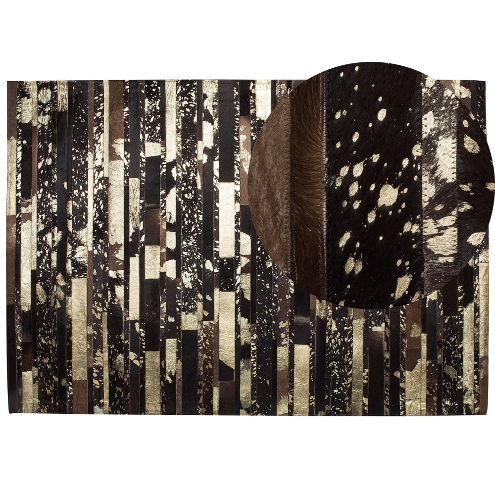 Tappeto Marrone Vera Pelle 160 x 230 cm Pelle Bovina Artigianale