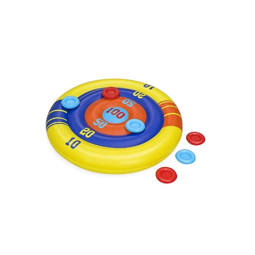 Trade Shop - Gioco Galleggiante Gonfiabile Rotondo Disc Champion Frisbee ø140cm Piscina 52566 -