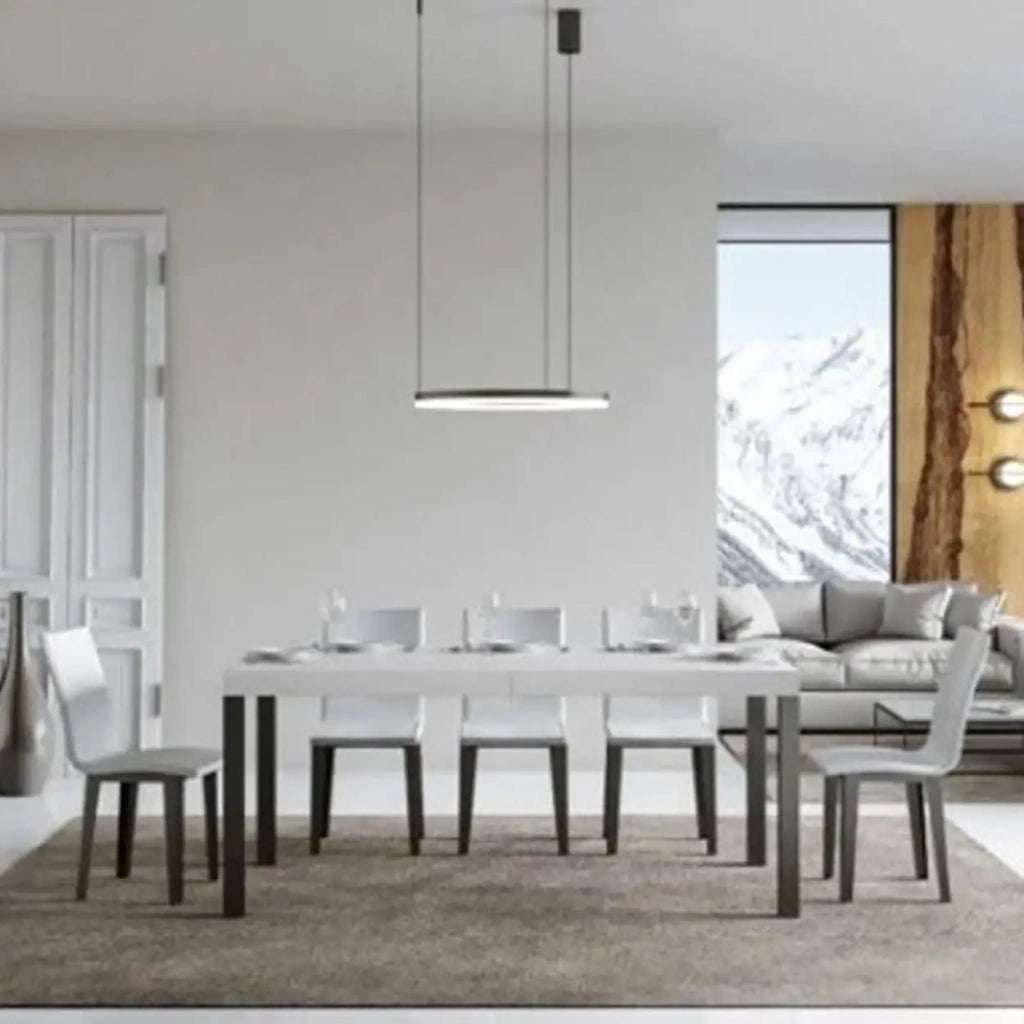 Tavolo allungabile 160/264x90 cm Everyday colore bianco frassino gambe antracite