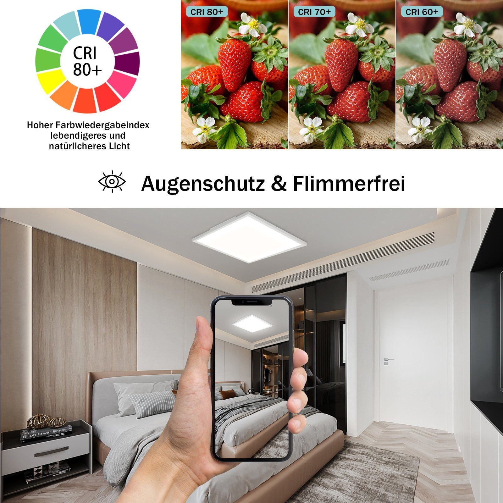 ZMH Lampada da soffitto plafoniera LED RGB cambio colore bianca dimmerabile 24W