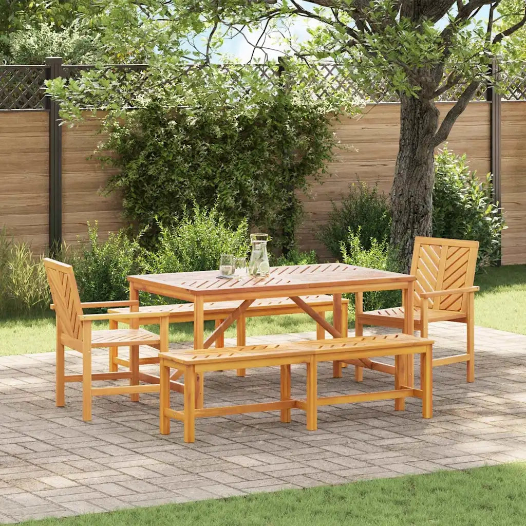 Set da Pranzo per Giardino 5 pcs Marrone 3154113