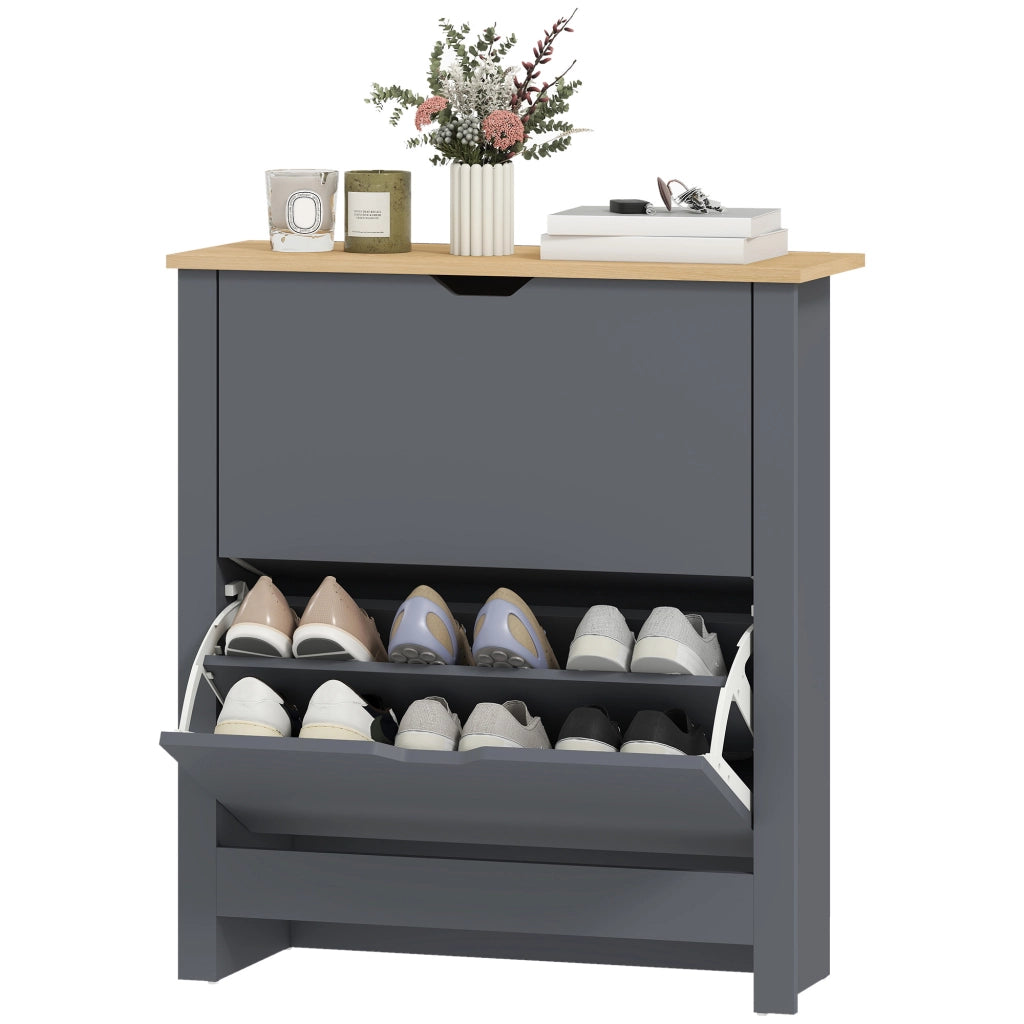 Armadio per scarpe 12 paia ¨C zephmum ¨C grigio scuro