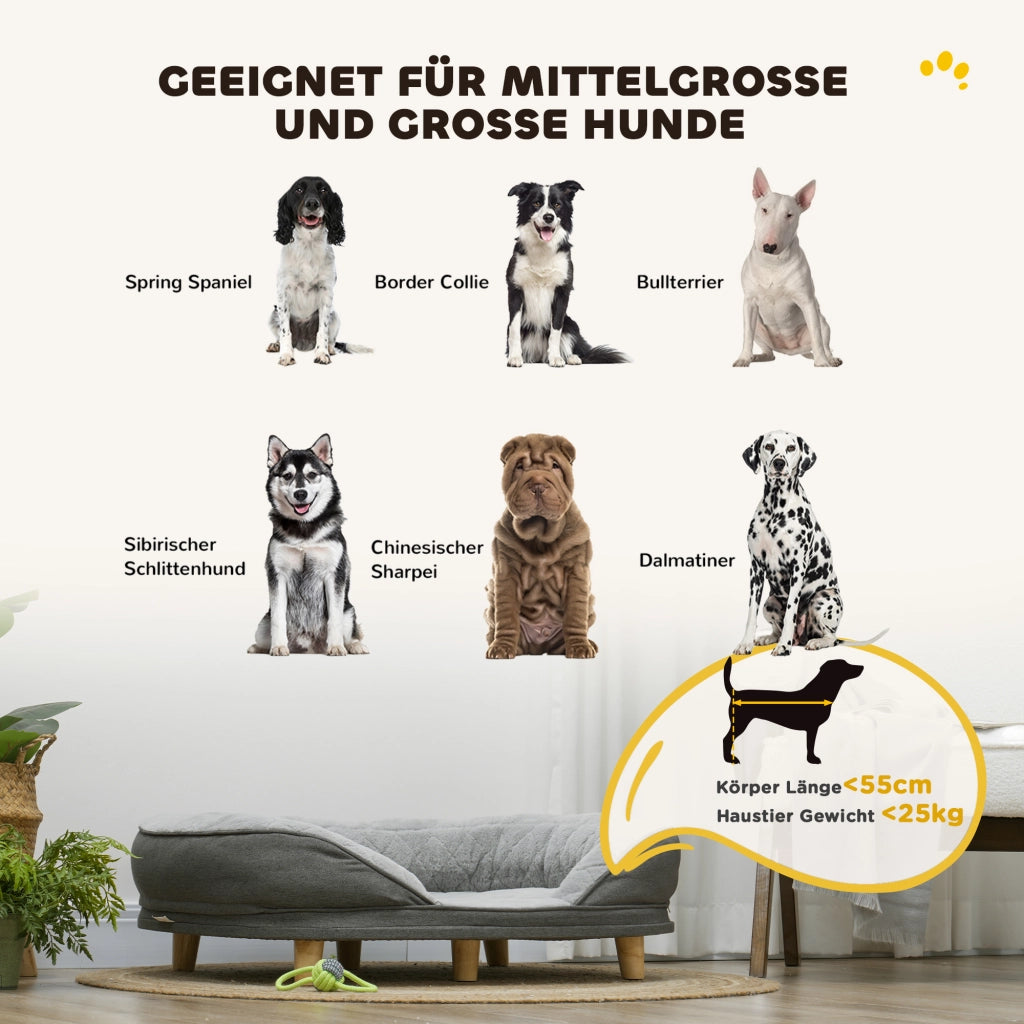 Letto per cani ¨C zephmum ¨C grigio 90x78x25 cm