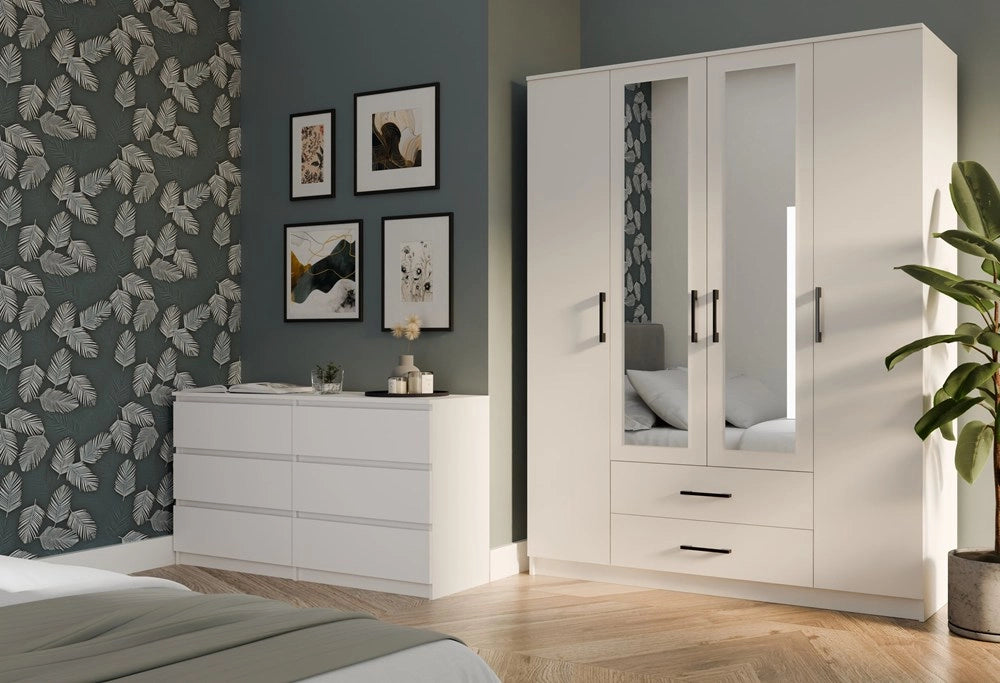 Armadio ROMANA 160 con specchio bianco guardaroba