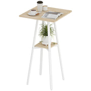 Tavolino da caff¨¨ con ripiano ¨C zephmum ¨C 55x55x95 cm legno naturale e bianco
