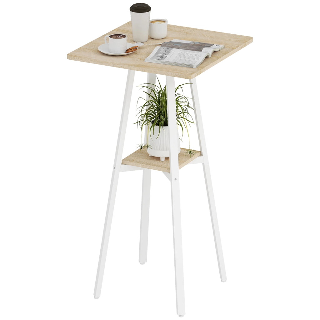 Tavolino da caff¨¨ con ripiano ¨C zephmum ¨C 55x55x95 cm legno naturale e bianco