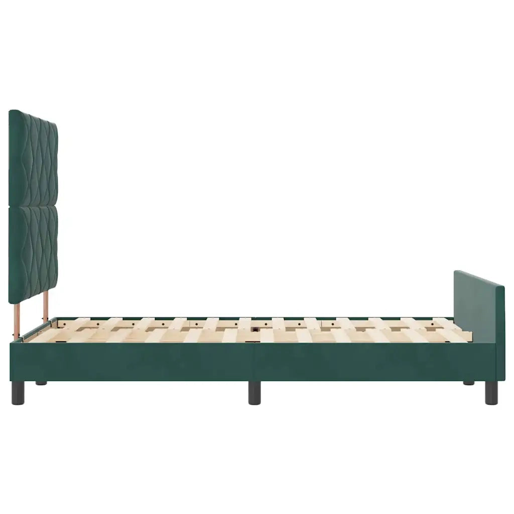 Letto a molle con testiera Verde Scuro 120 x 200 cm Velluto 3345002