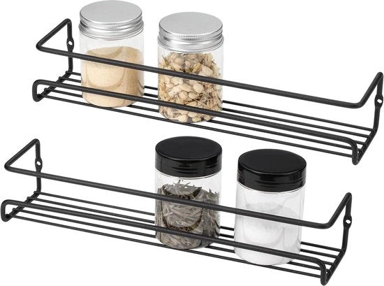 Organizzatore per contenitore cucina a muro con mensole appese robuste - piccolo formato - nero 

Modello: Keukenkast organizer