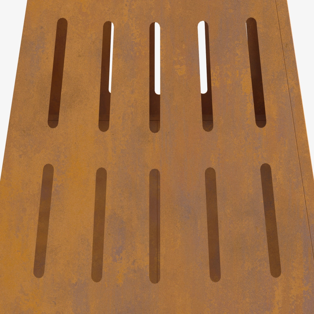 Focolare Quadrato 50x50x70 cm Acciaio Invecchiato