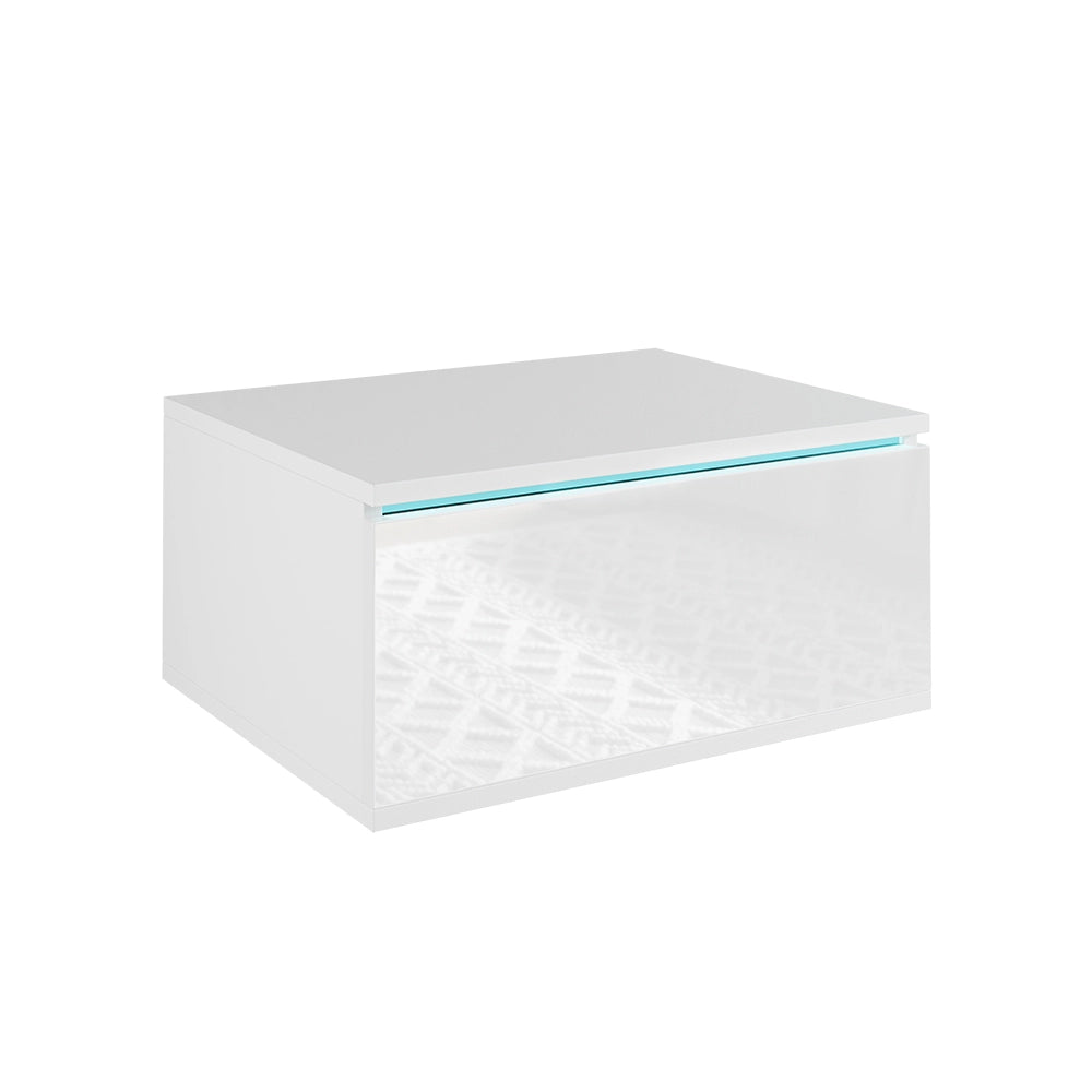 Vicco Comodino camera da letto Bianco 49 x 23 cm Con illuminazione a LED