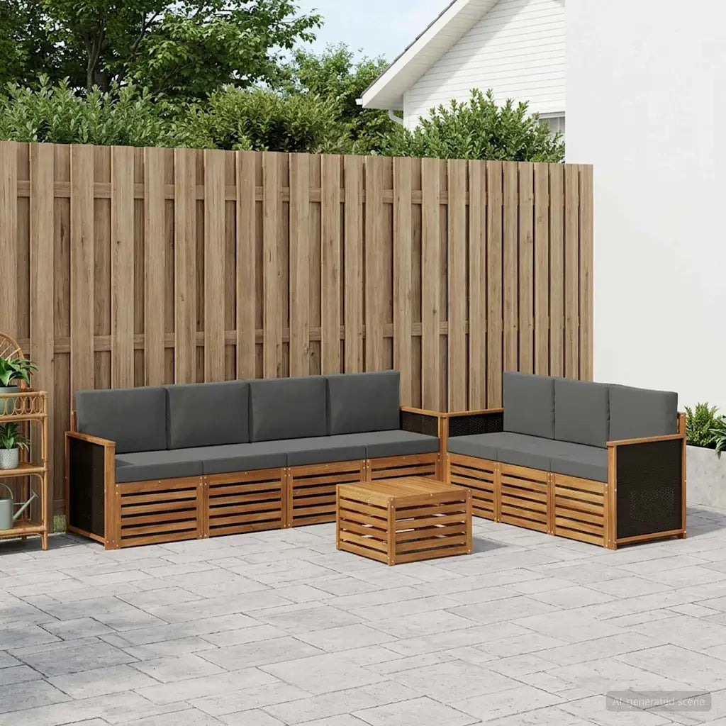 Set divani con cuscino 8 pcs Legno di Acacia Massello 3384103