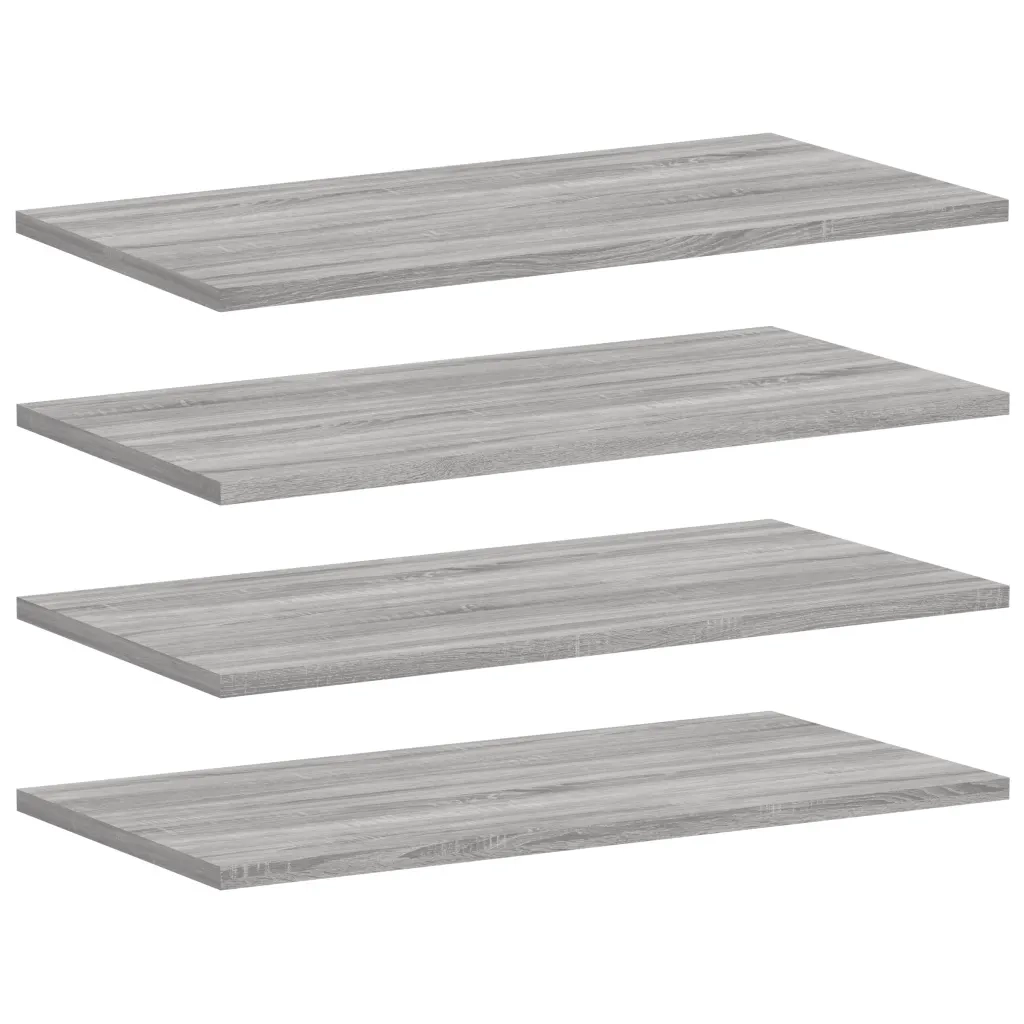 Mensole Parete 4pz Grigio Sonoma 60x30x1,5cm Legno Multistrato 838239