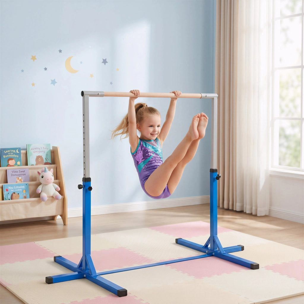 Sbarra per Danza e Ginnastica Regolabile in Altezza ¨C zephmum ¨C 92-150 cm, Blu