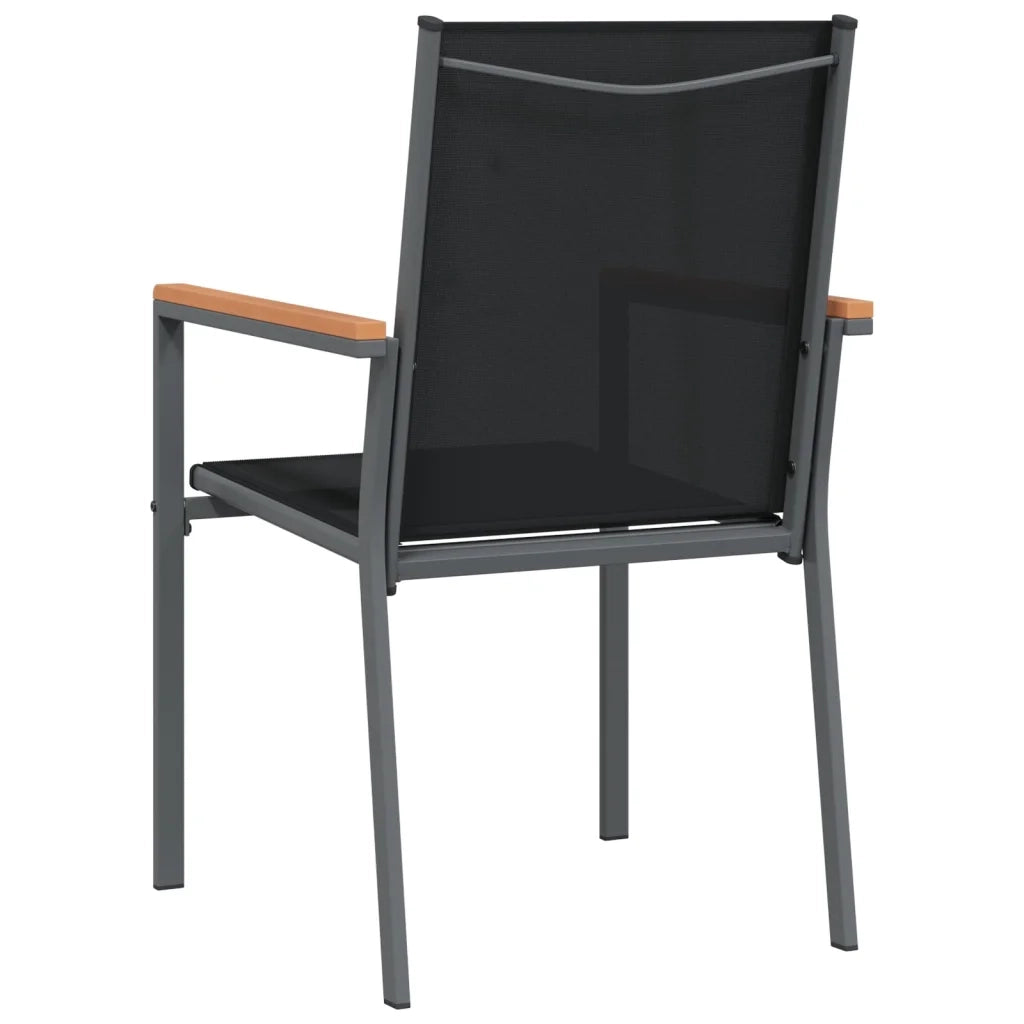 Sedie da Giardino 4 pz | Sedie da Esterno Nere 55x61,5x90 cm Textilene e Acciaio