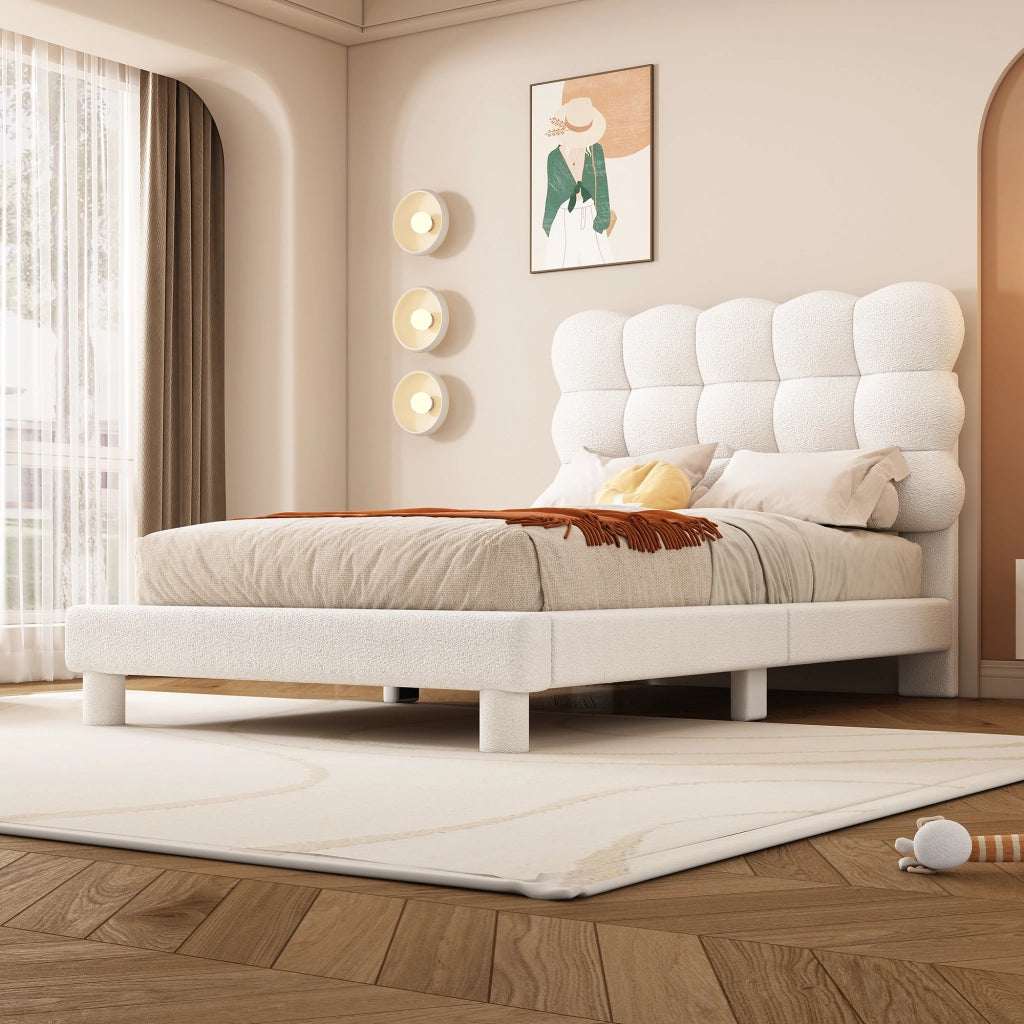 Letto Imbottito con Testiera Regolabile ¨C MINIMAL ¨C Bianco 90x200