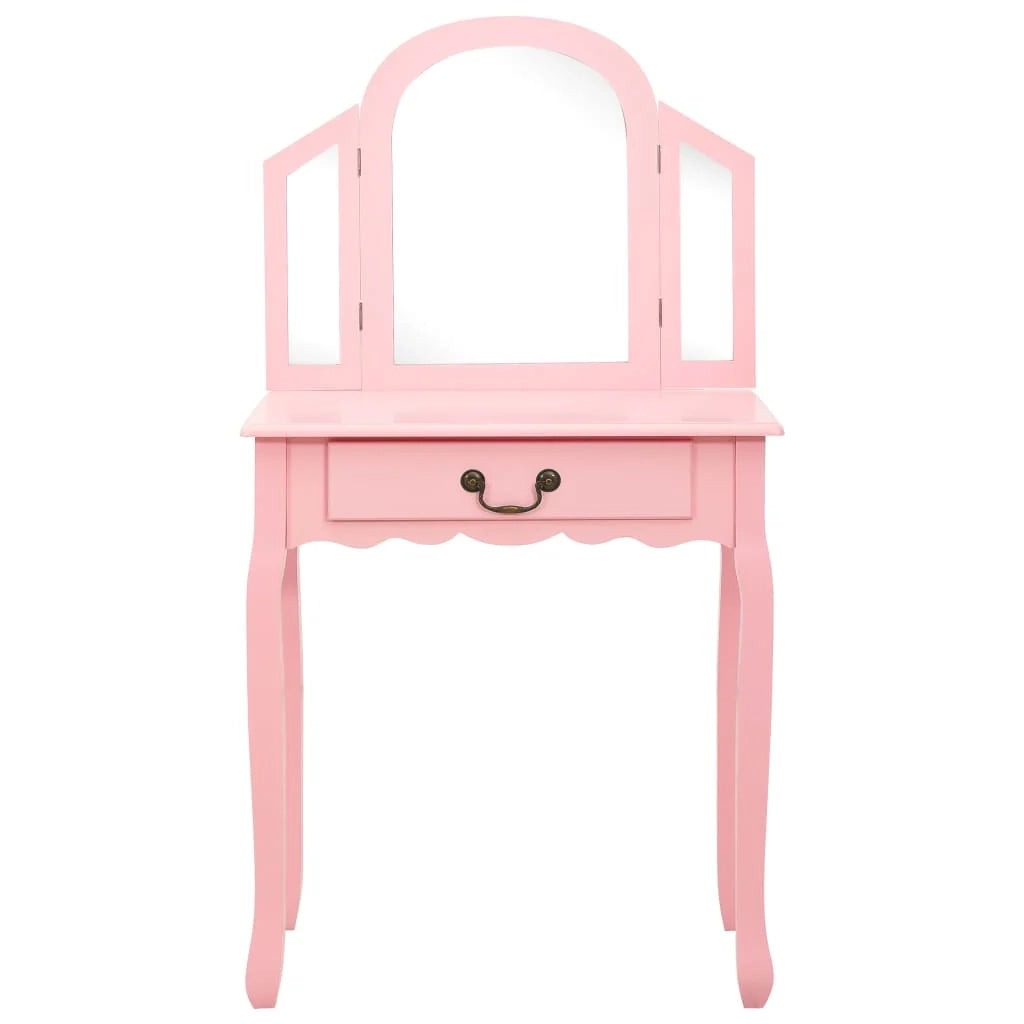 Toletta e sgabello 65 x 36 x 128 cm rosa legno MDF 02_0006382