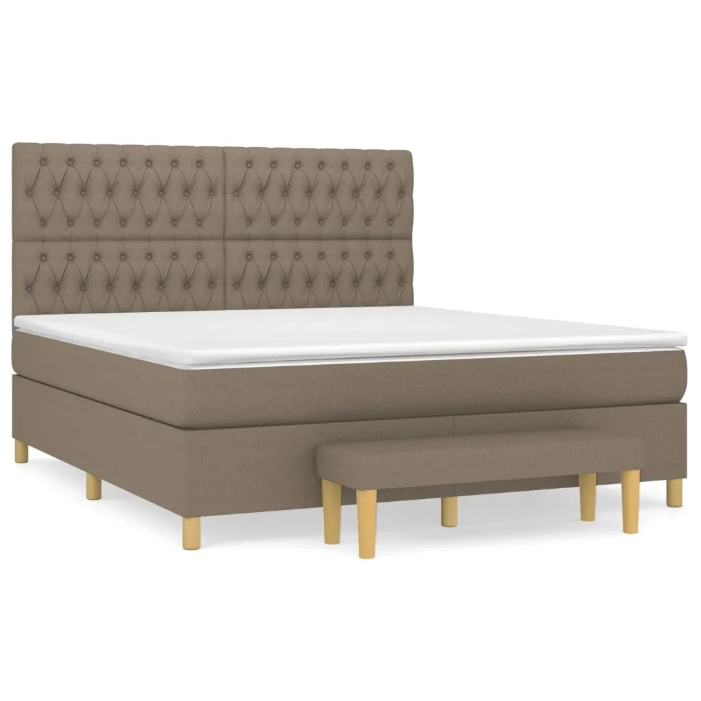 Giroletto a Molle con Materasso Tortora 180x200 cm in Tessuto 3137417